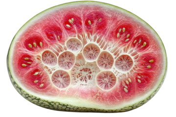 A mesmerizing watermelon slice reveals its intricate inner structure a stunning display of nature s