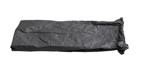 Abstract Image Of Wrinkled Black Paper Texture Isolated On Transparent Background