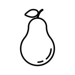 Pear Icon with Outline Style