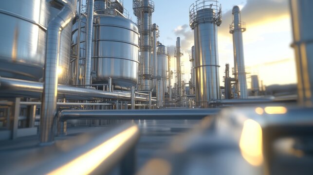 Industrial Complex at Sunset: A Glimpse into Modern Manufacturing