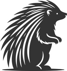 Porcupine silhouette animal vector