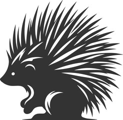 Porcupine silhouette animal vector