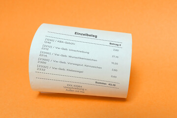 Kosten, Einzelbeleg, Autoummeldung, Nachbildung