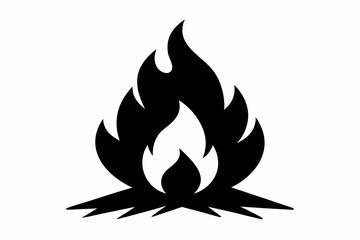a campfire design silhouette vector illustration
