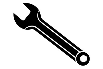 a wrench tool design silhouette vector illustration