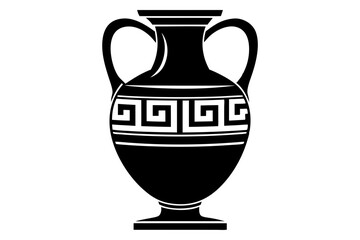 greek amphora vase silhouette vector illustration