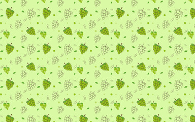 Fresh green grape pattern. Ideal for textiles, packaging, and digital backgrounds. Seamlessly repeating vector design