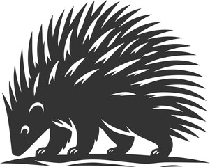 Porcupine silhouette animal vector