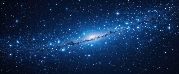 Obraz premium A breathtaking view of a vast galaxy, showcasing swirling arms of stars and cosmic dust, illuminated by vibrant hues of blue, purple, and pink, set against the dark expanse of space.