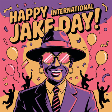 Retro Happy Jake Day Postcard 