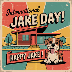 Retro Happy Jake Day Postcard © Ирина Унгурян