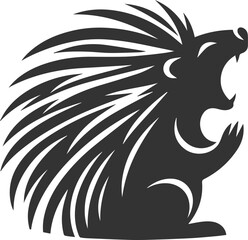 Porcupine silhouette animal vector