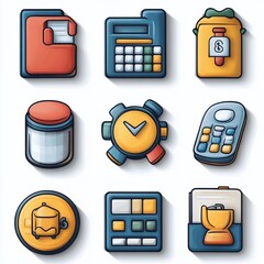  Modern business user interface icons set for digital applications, websites, and software