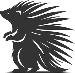 Porcupine silhouette animal vector