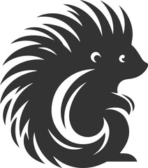 Porcupine silhouette animal vector