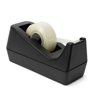Tape dispenser with roll isolated on transparent background