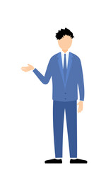 Simple illustration of businessman in business suit talking