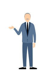 Simple illustration of businessman in business suit talking