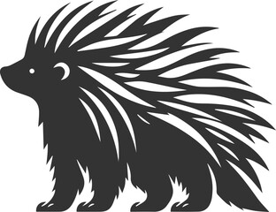 Porcupine silhouette animal vector