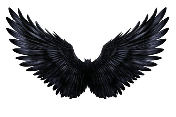 Illustration of Black Angel Wings Isolated on Transparent Background
