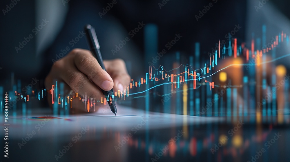 Poster professional business monitoring with data visualization and analysis