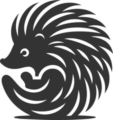 Porcupine silhouette animal vector