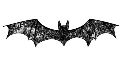 Fototapeta premium Isolated Black Chalk Bat Silhouette Illustration on Transparent Background