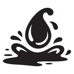 Naklejka premium Water drops and splash Vector Black silhouettes in simple doodle style. Set different liquid shapes. with white background