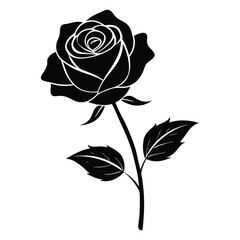Rose Flower Silhouette Vector