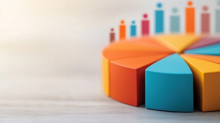 Colorful Pie Chart and Bar Graph Representing Data Analysis Concepts