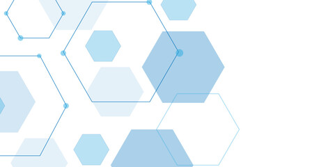 Abstract hexagon white background with shadow .white background Futuristic blue neon honeycombs. Modern technology design. Vector illustration.	
