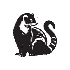 Minimalist Civet Vector - Civet Silhouette - Illustration of Civet - Civet Animal Design.