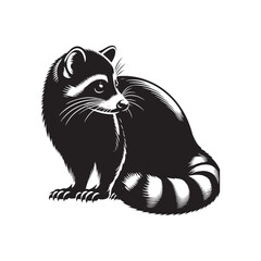 Minimalist Civet Vector - Civet Silhouette - Illustration of Civet - Civet Animal Design.