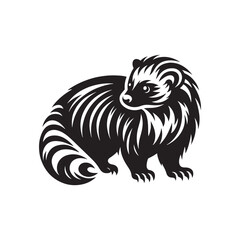 Minimalist Civet Vector - Civet Silhouette - Illustration of Civet - Civet Animal Design.