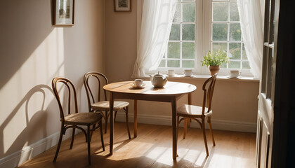 Bright Morning in a Small Dining Area