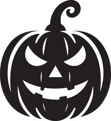 Scary Jack-o'-lantern Silhouette Vector. Perfect for Halloween