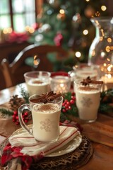 Festive Table with Homemade Eggnog