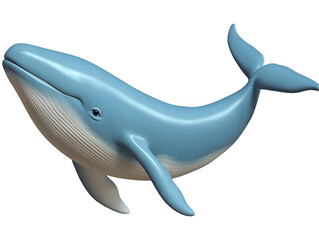 Obraz premium Realistic 3D Rendered Blue Whale Swimming Isolated On Transparent Background