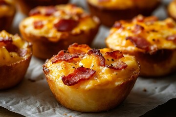 Savory, cheesy baked bites topped with crispy bacon