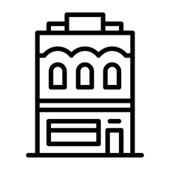 vintage shop outline icon. architecture black line illustration.