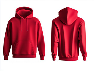 Stylish red hoodie showcasing a trendy design, perfect for casual wear or outdoor activities.