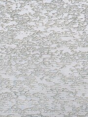 Fototapeta premium Light plaster with shallow structures, smooth in places and with horizontal lines. The texture and grain of the material and surface are clearly visible.