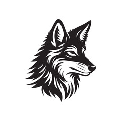 Coyote Silhouette - Minimalist Coyote Animal Design - Coyote Vector - Illustration Of Coyote.