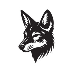 Coyote Silhouette - Minimalist Coyote Animal Design - Coyote Vector - Illustration Of Coyote.