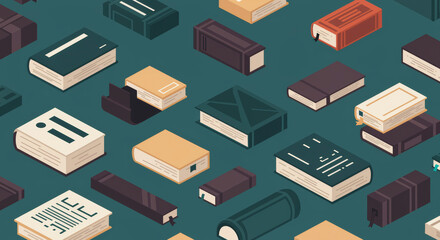 Books Background Illustration – Textured Design, Library and Reading Concept