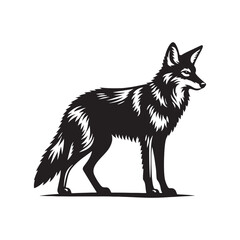 Coyote Silhouette - Minimalist Coyote Animal Design - Coyote Vector - Illustration Of Coyote.