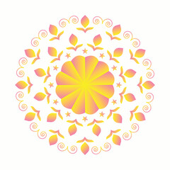 Abstract flower mandala design with vector illustration