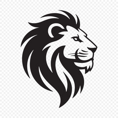 Obraz premium Black lion head vector logo silhouette. Vector illustration eps 10