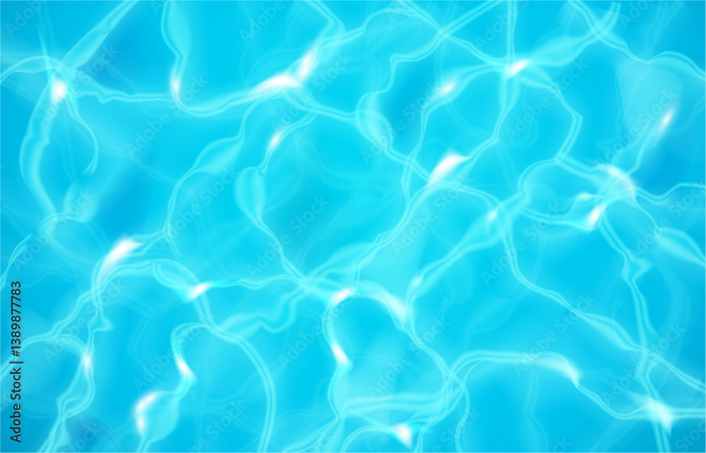 Aufkleber water ripple top view, textured seamless background for swimming pool. vector realistic texture of a