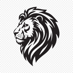Obraz premium Black lion head vector logo silhouette. Vector illustration eps 10